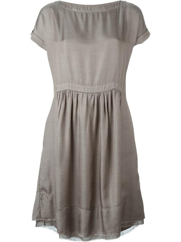Kristensen Du Nord Shortsleeved Boat Neck Dress, Women's, Size: 1, Grey, Cotton/cupro/modal