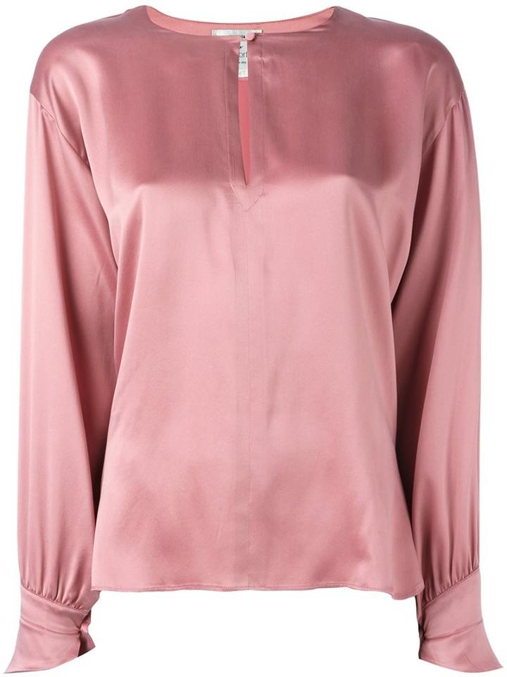 Forte Forte Keyhole Blouse, Women's, Size: 2, Pink/purple, Silk