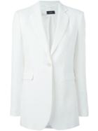 Joseph Single Button Blazer, Women's, Size: 36, White, Linen/flax/cotton/polyamide/viscose