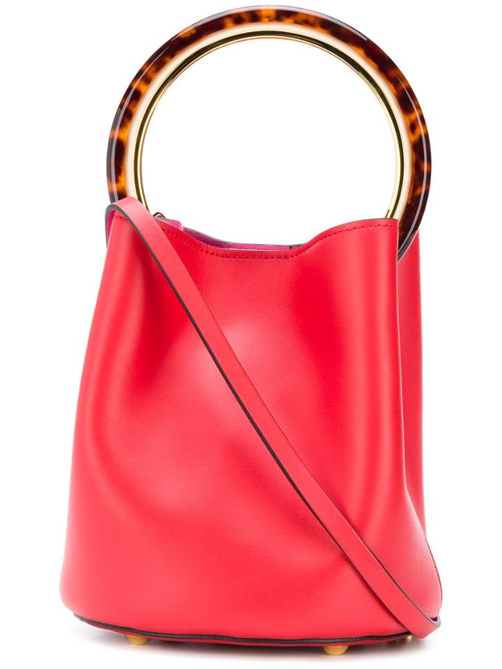 Marni Tortoiseshell Handle Pannier Bag - Red
