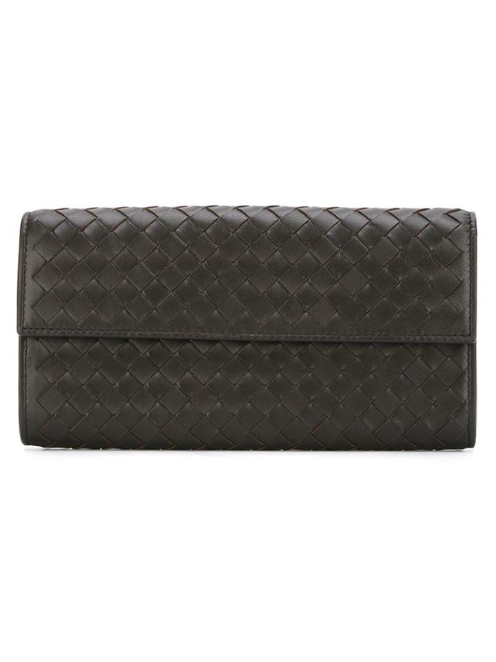 Bottega Veneta Interlaced Continental Wallet - Brown