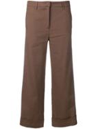 Fabiana Filippi Cropped Side Stripe Trousers - Brown