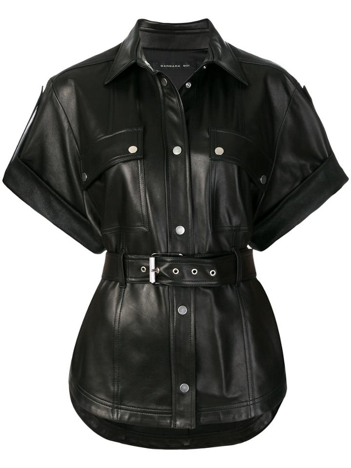 Barbara Bui Short-sleeve Biker Jacket - Black
