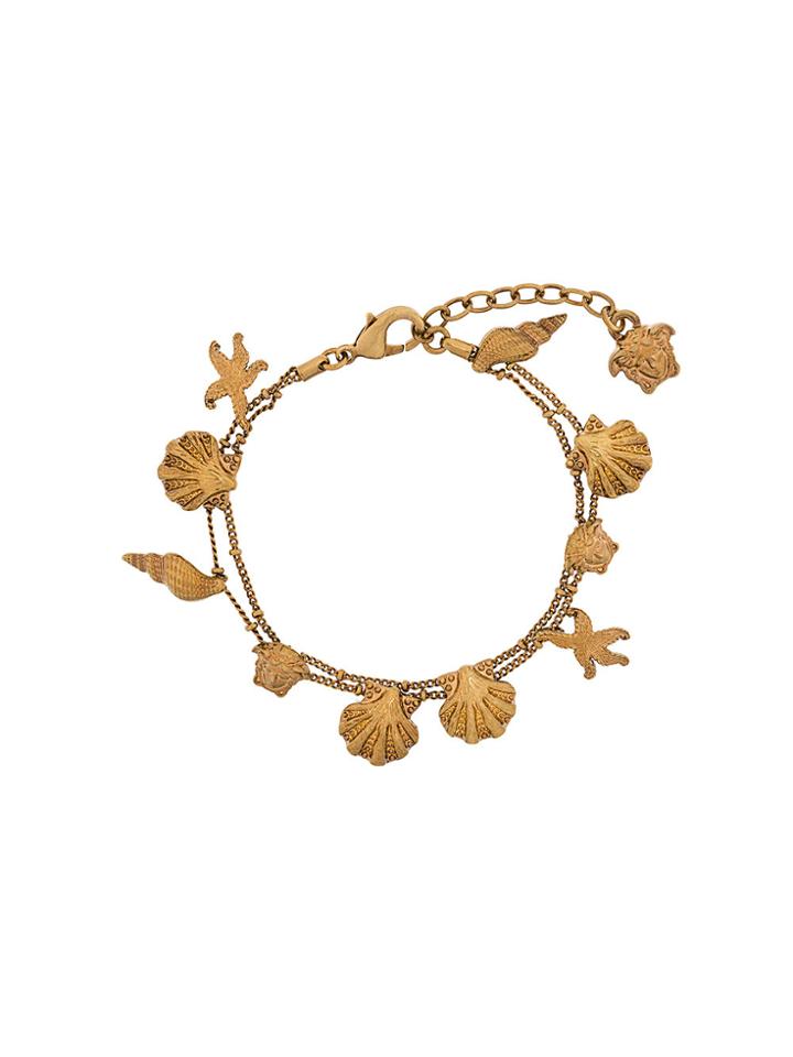 Versace Seashell Medusa Head Charm Bracelet - Metallic