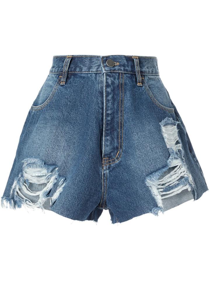Pony Stone Denim Shorts - Blue