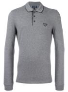 Armani Jeans Longsleeved Polo Shirt, Men's, Size: Xxl, Grey, Cotton/spandex/elastane