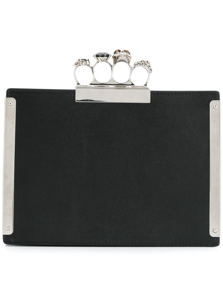 Alexander Mcqueen Knuckle Duster Pouch Bag - Black