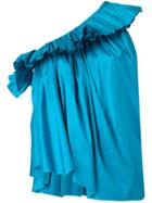 Marques'almeida Pleated One-shoulder Top - Blue