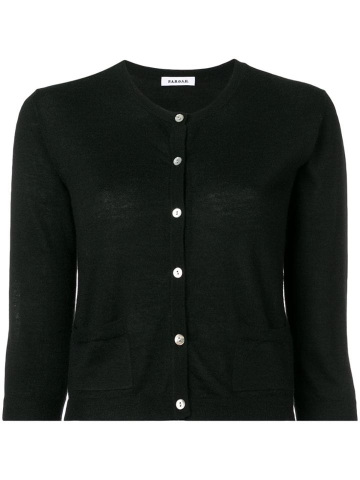 P.a.r.o.s.h. 3/4 Sleeve Cardigan - Black