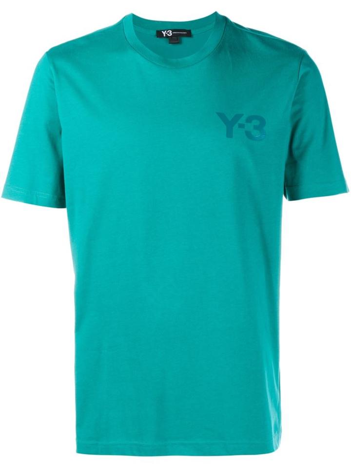 Y-3 Logo T-shirt, Men's, Size: Xs, Green, Cotton