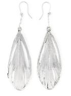 Aurelie Bidermann Sterling Silver Swan Feather Earrings