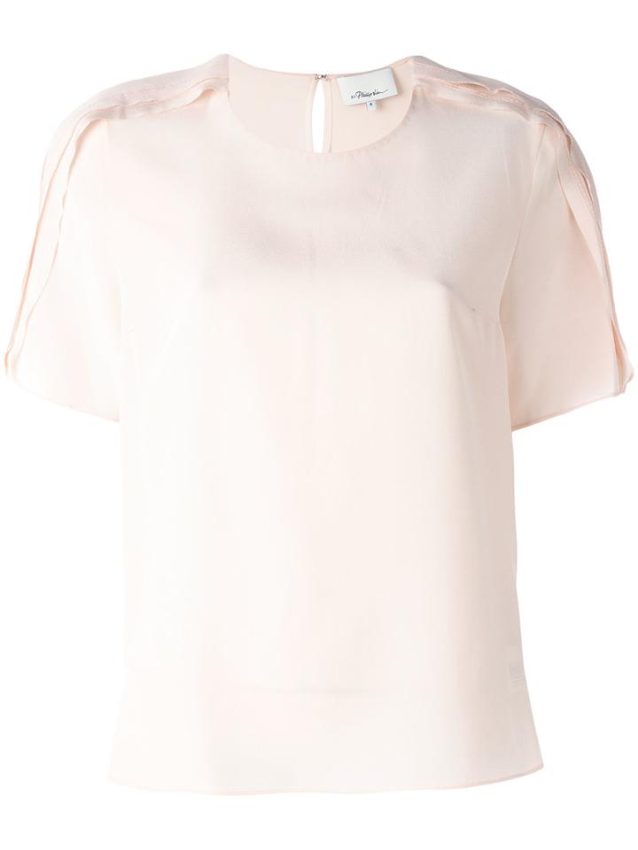 3.1 Phillip Lim Short-sleeved Top, Women's, Size: 4, Pink/purple, Silk