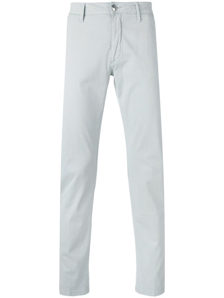 Barba - Elton Slim-fit Trousers - Men - Cotton/spandex/elastane - 50, Grey, Cotton/spandex/elastane