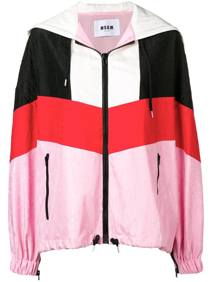 Msgm Colour-block Jacket - Pink & Purple