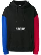 Pleasures Logo Colour-block Hoodie - Black