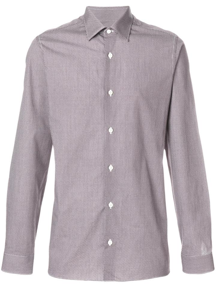 Z Zegna Geometric Print Shirt - Brown