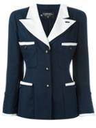 Chanel Vintage Peaked Lapel Blazer, Women's, Size: 38, Blue