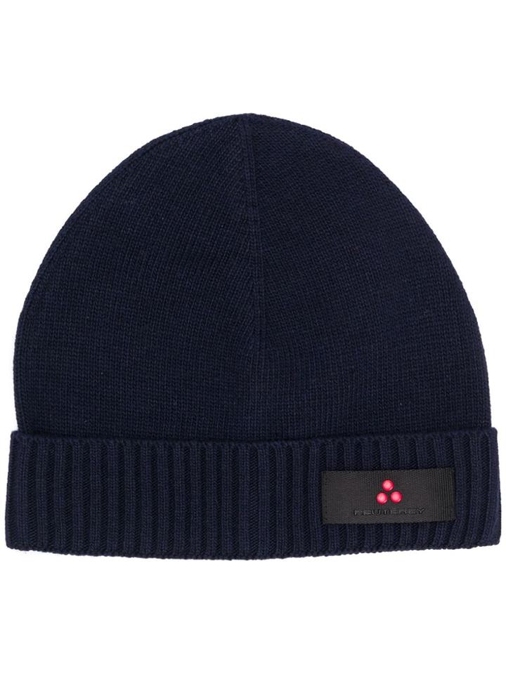 Peuterey Logo Patch Beanie - Blue