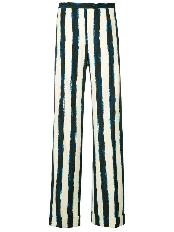 Alberta Ferretti Striped Palazzo Trousers - Blue