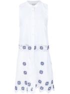 Suno Embroidered Sleeveless Shirt Dress