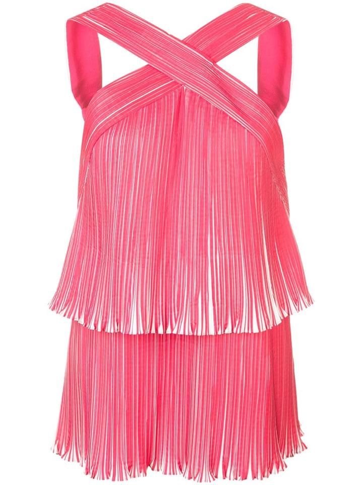 Yigal Azrouel Two Tone Origami Pleat Top - Red
