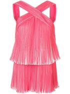 Yigal Azrouel Two Tone Origami Pleat Top - Red
