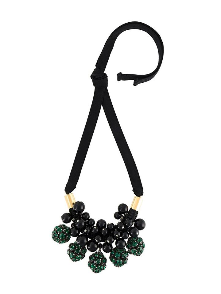 Marni Strass Cluster Necklace, Women's, Green