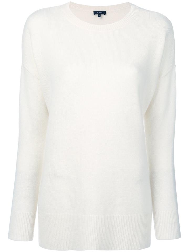Theory - Side-slit Cashmere Jumper - Women - Cashmere - Xs, Nude/neutrals, Cashmere