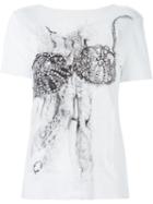 Maison Margiela Embellished Lace Print T-shirt, Women's, Size: S, White, Cotton/silk
