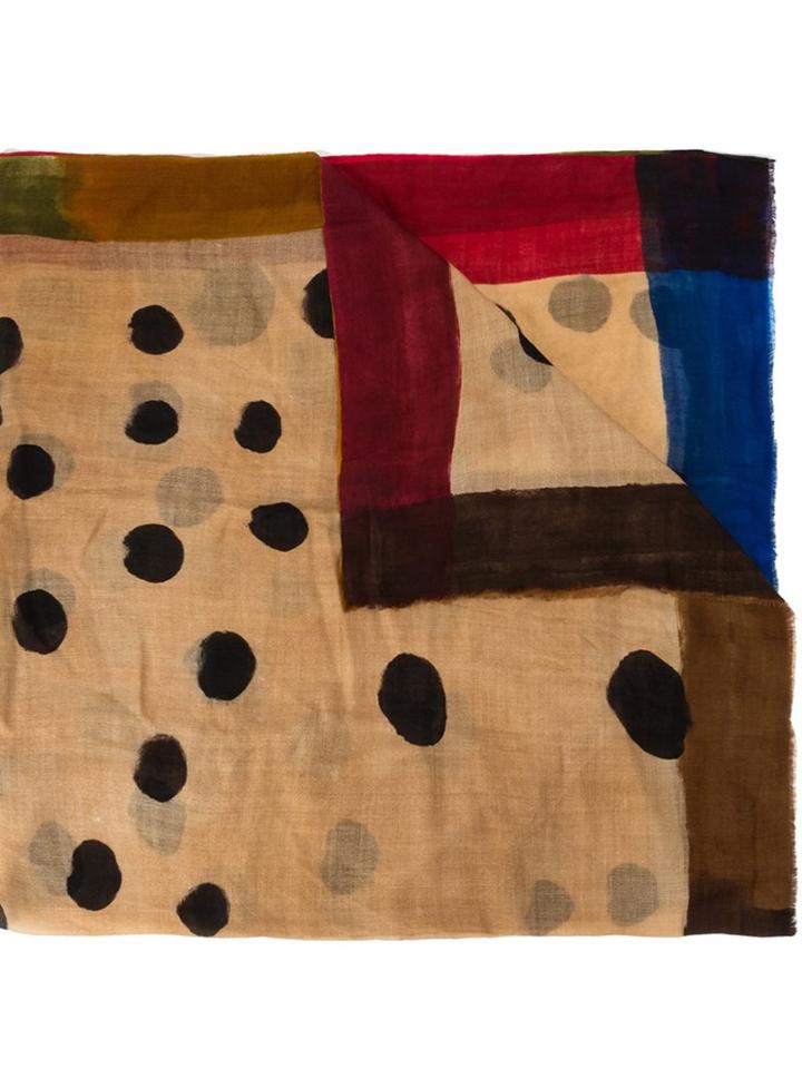 Faliero Sarti 'splash' Scarf, Adult Unisex, Brown, Virgin Wool