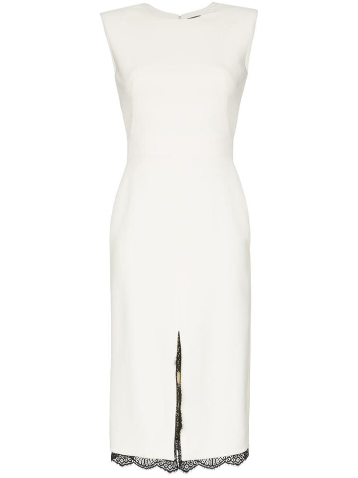 Alexander Mcqueen Contrast Lace Detail Dress - White