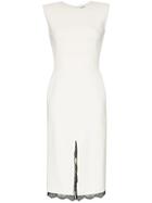 Alexander Mcqueen Contrast Lace Detail Dress - White