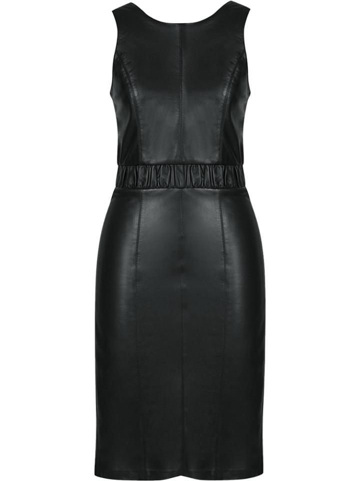 Lilly Sarti Leather Midi Dress - Black