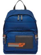 Prada Nylon And Saffiano Leather Backpack - Blue
