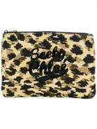 See By Chloé Leopard Print Logo Makeup Bag - Nude & Neutrals