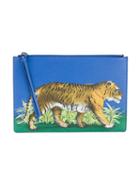 Gucci - Bengal Tiger Print Pouch - Women - Leather - One Size, Women's, Blue, Leather