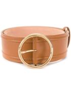 Agnona Round Buckle Belt, Women's, Size: 80, Brown, Leather