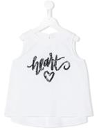 Loredana - 'hearts' Sequinned Blouse - Kids - Cotton/spandex/elastane - 11 Yrs, White