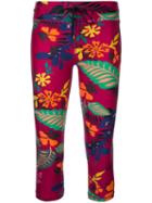 The Upside - Floral Print Cropped Leggings - Women - Polyamide - S, Red, Polyamide