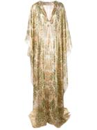 Oscar De La Renta Long Satin Tunic Dress - Green