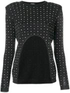 Balmain Crystal-embellished Cut-out Knit - Black