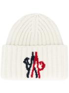 Moncler 1952 Ribbed Knit Beanie - White