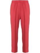 Peserico Slim Fit Cropped Trousers - Red