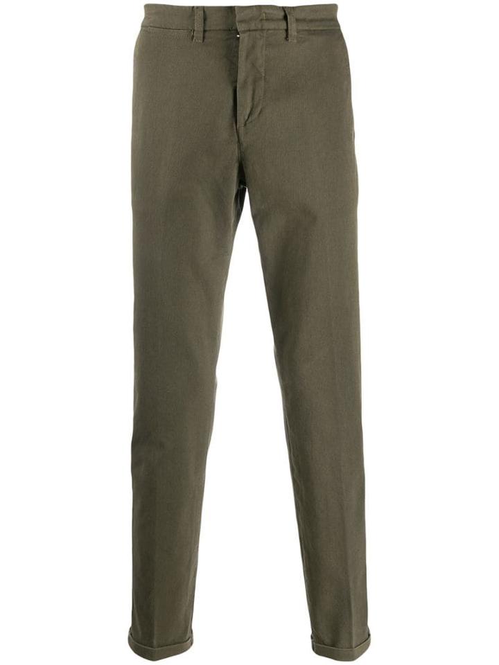 Fay Slim Fit Tapered Trousers - Green