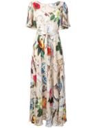 Boutique Moschino Floral Print Flared Dress - Neutrals