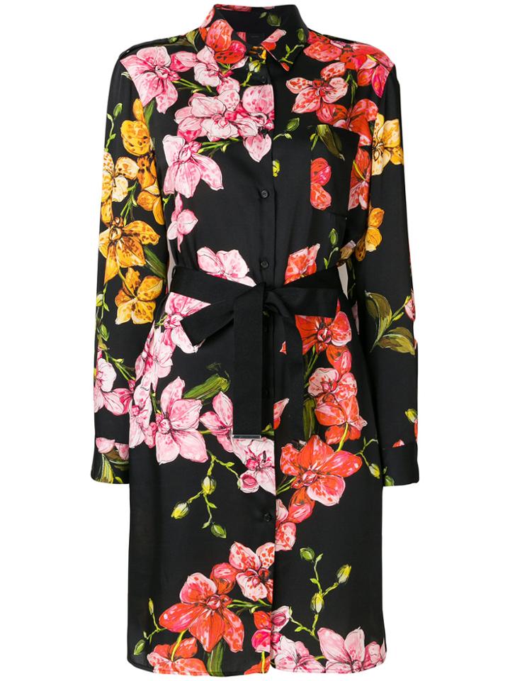 Pinko Floral Print Shirt Dress - Black