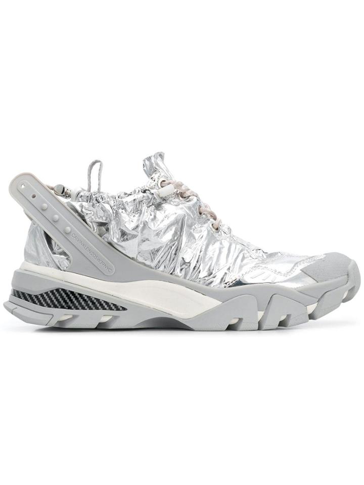 Calvin Klein 205w39nyc Drawstring Foil Runner Sneakers - Grey