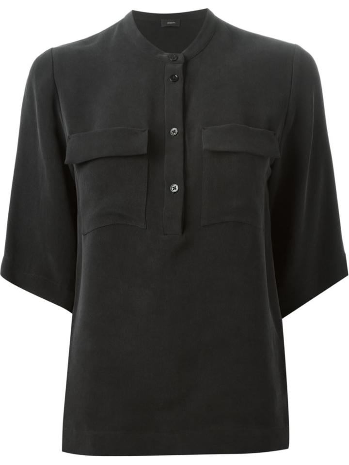 Joseph Band Collar Shirt, Women's, Size: 36, Black, Silk