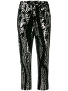 Halpern Tapered Sequin Trousers - Black