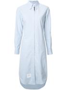 Thom Browne Striped Detail Shirt Dress, Women's, Size: 42, Blue, Cotton
